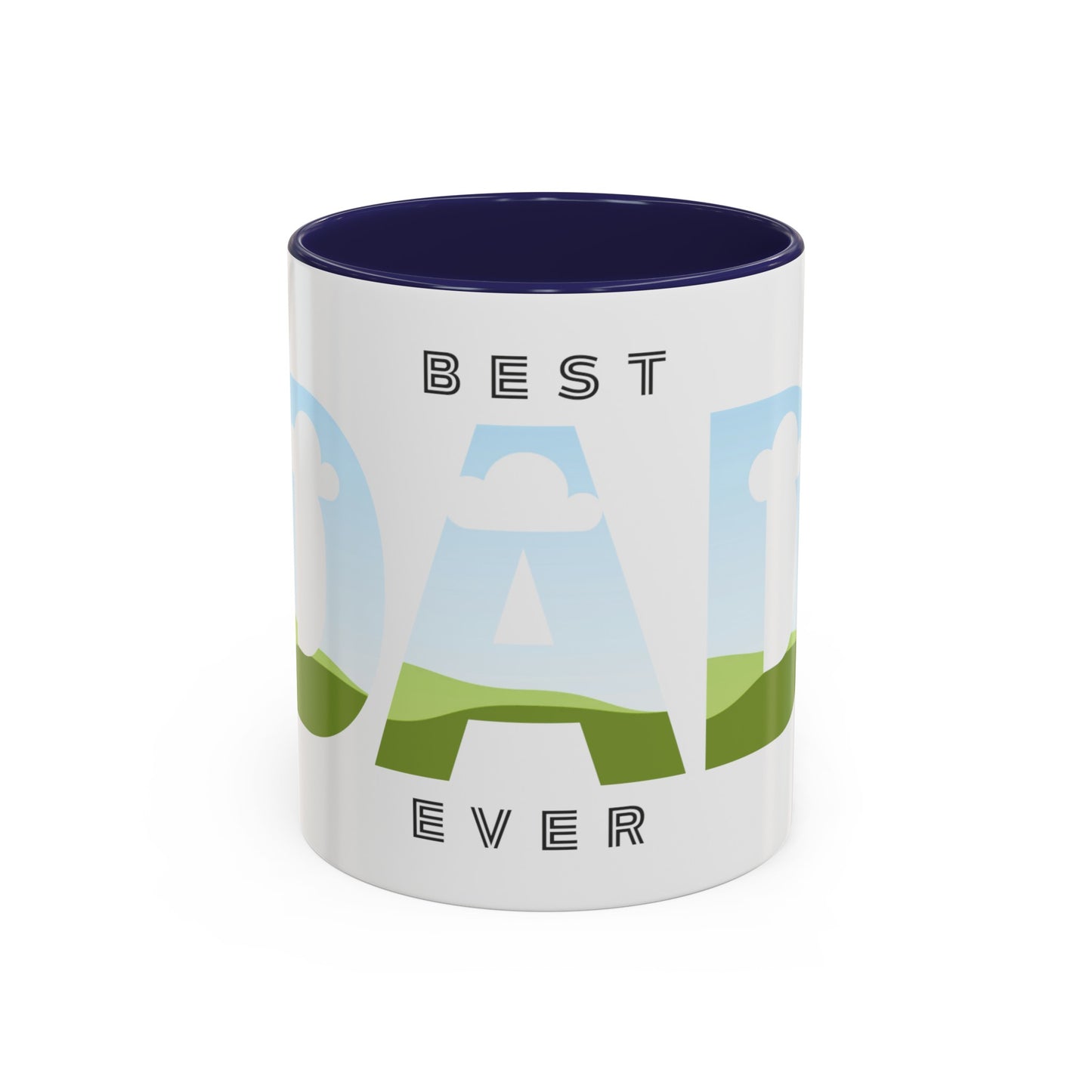 BEST DAD EVER Personalized Accent Coffee Mug (11, 15oz)