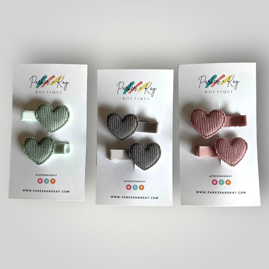 PATTY Textured Hearts Hair Clips