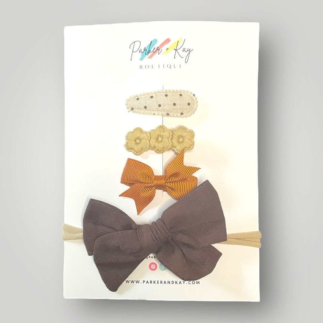 Fall Hair Accessory Set for Babies