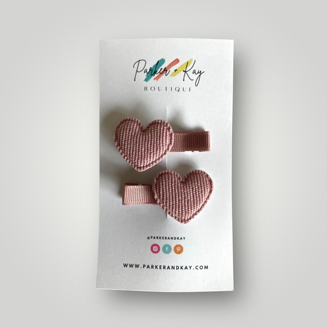 PATTY Textured Hearts Hair Clips