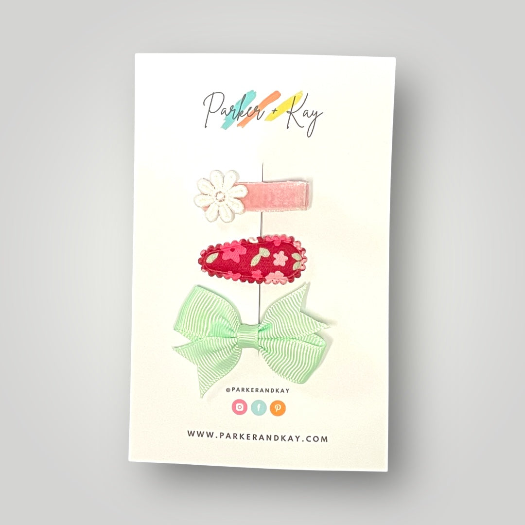 Baby 3-Piece Hair Clips Variety Set