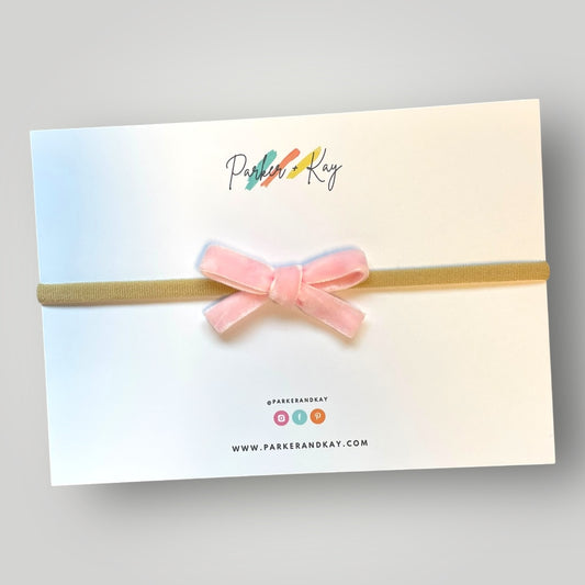Velvet Bow Headband | Pink