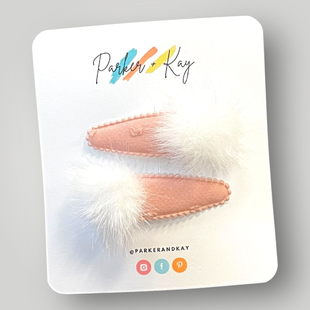 Snow Bunny Hair Clips