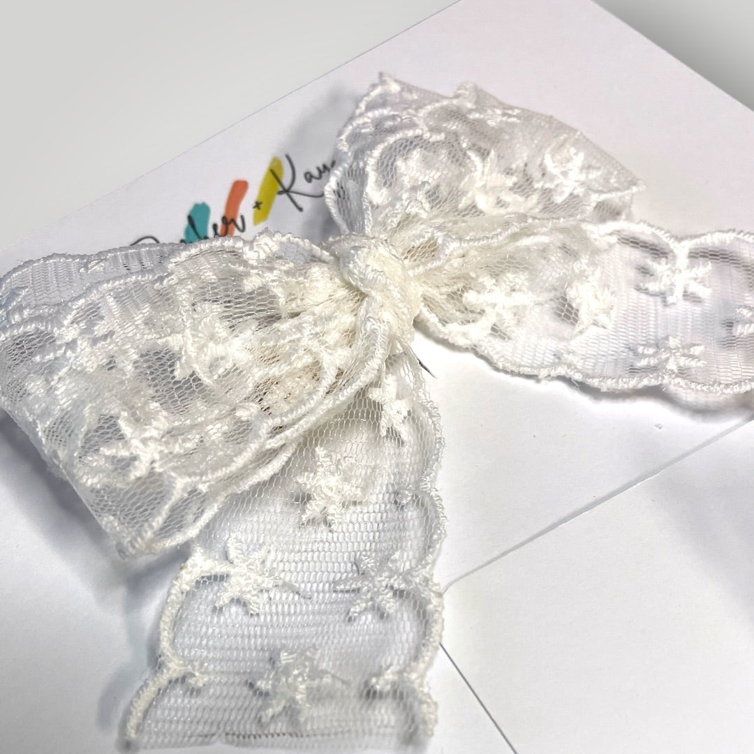 Snowflake Lace Hair Bow