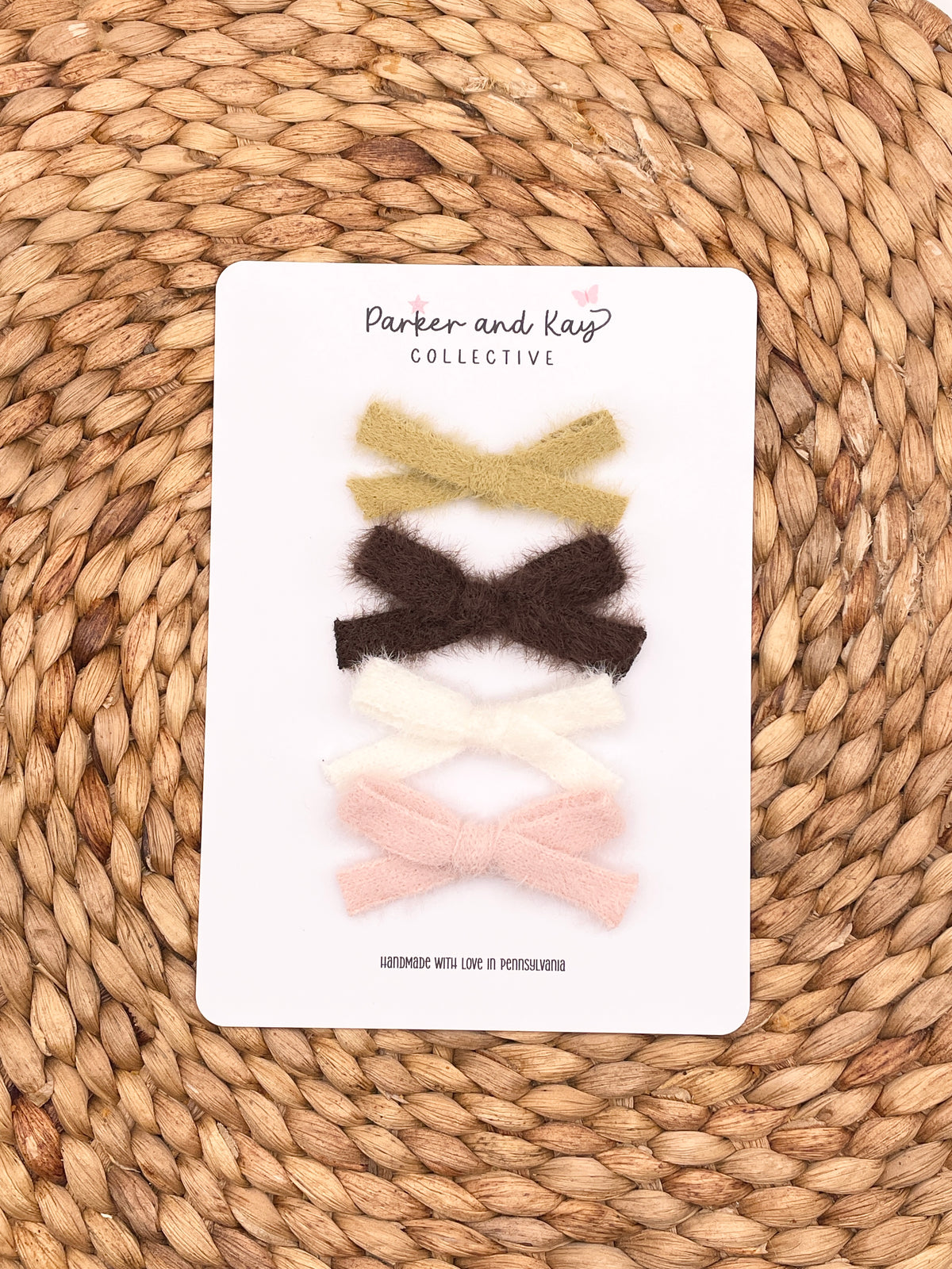 Petite Fuzzy Bows Set | Cozy Bear