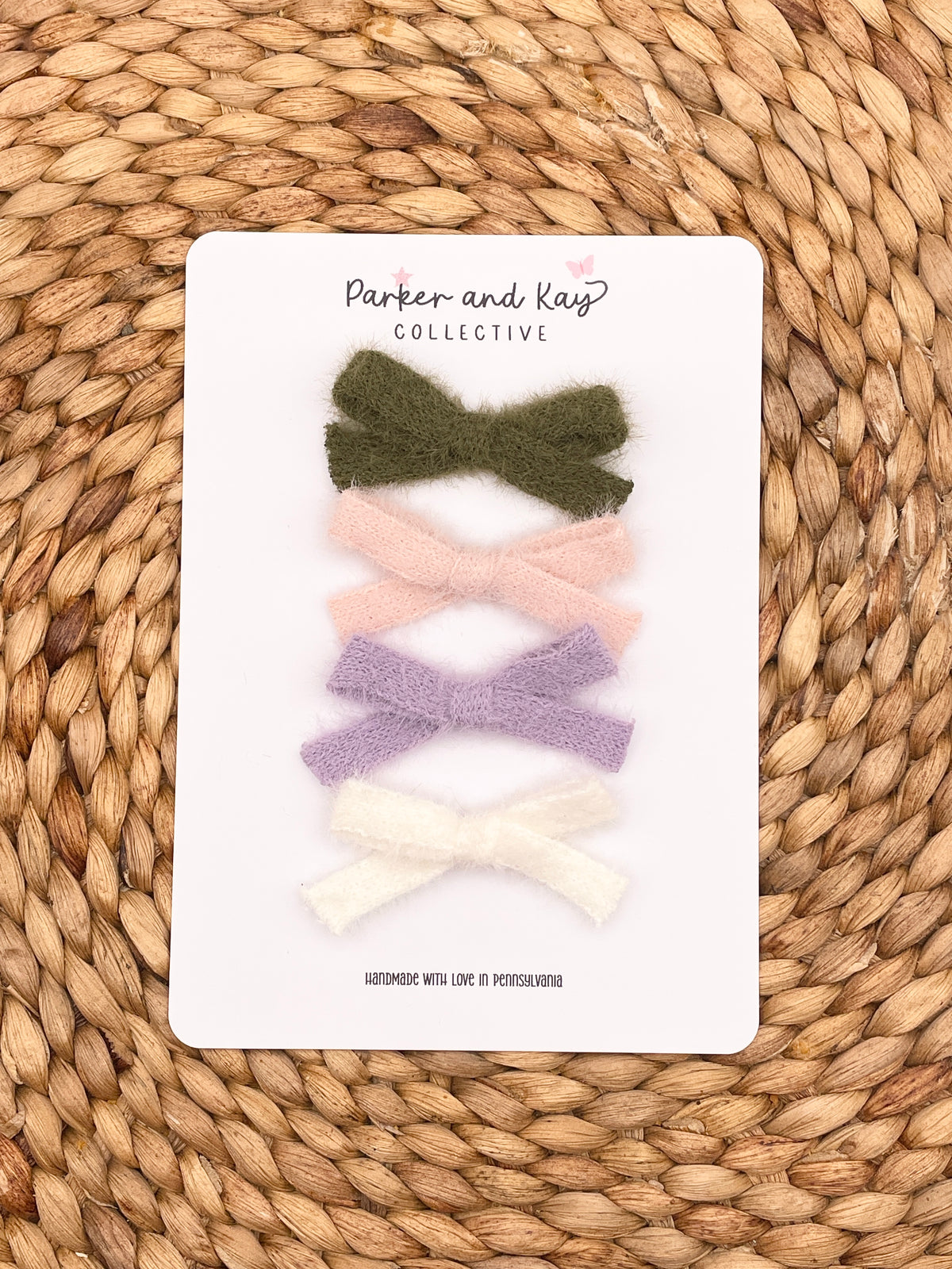 Petite Fuzzy Bows Set | Soft Garden