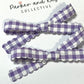 Petite Gingham Hair Bows | Purple