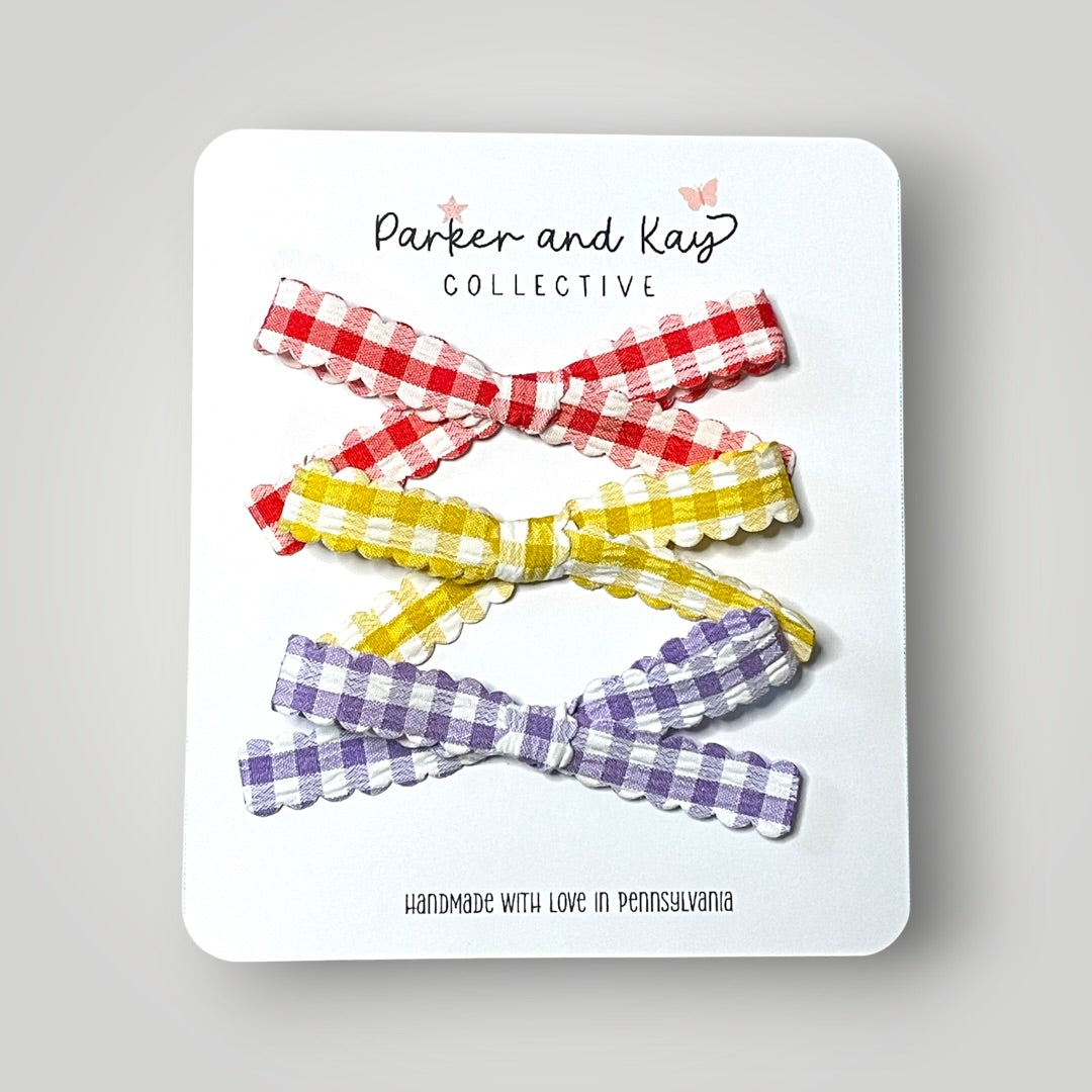 Petite Hairbow Variety Set | Gingham Garden (Small Batch)