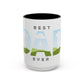 BEST DAD EVER Personalized Accent Coffee Mug (11, 15oz)