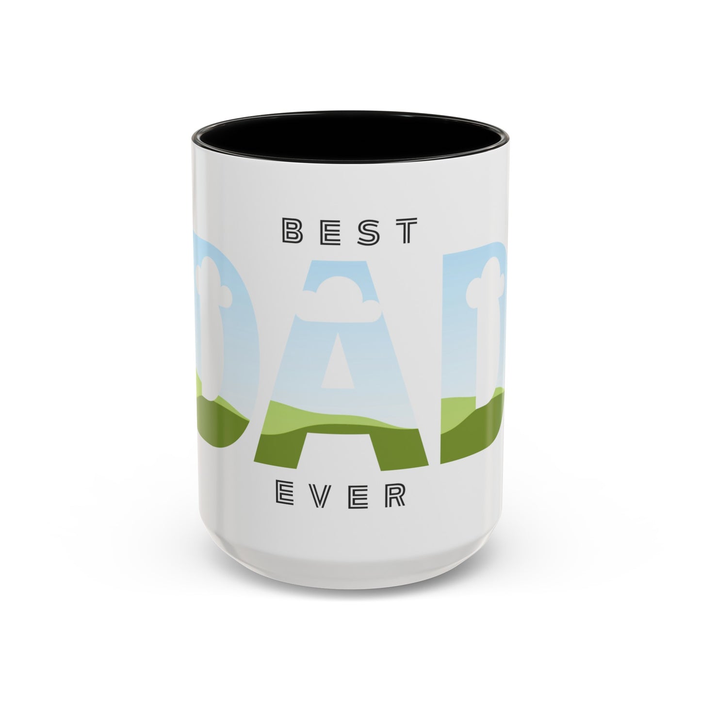 BEST DAD EVER Personalized Accent Coffee Mug (11, 15oz)