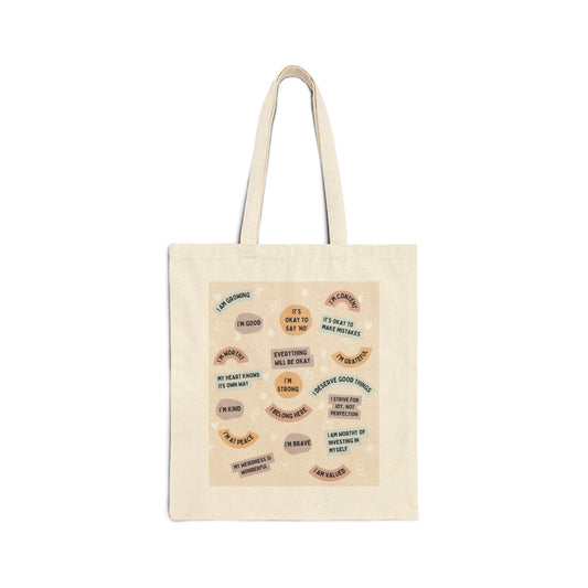 POSITIVE AFFIRMATIONS Canvas Tote Bag