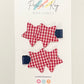 Plaid Stars Hair Clips