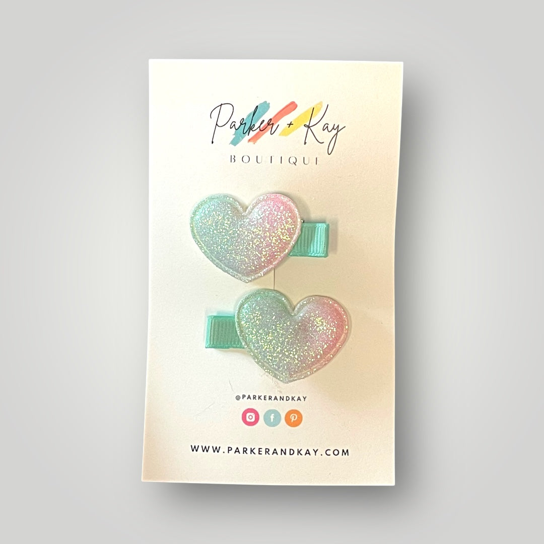 Unicorn Heart Hair Clips