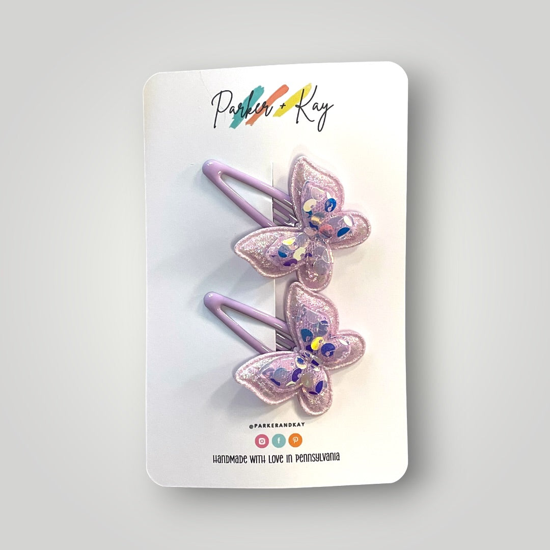 Stardust Butterfly Snap Clips