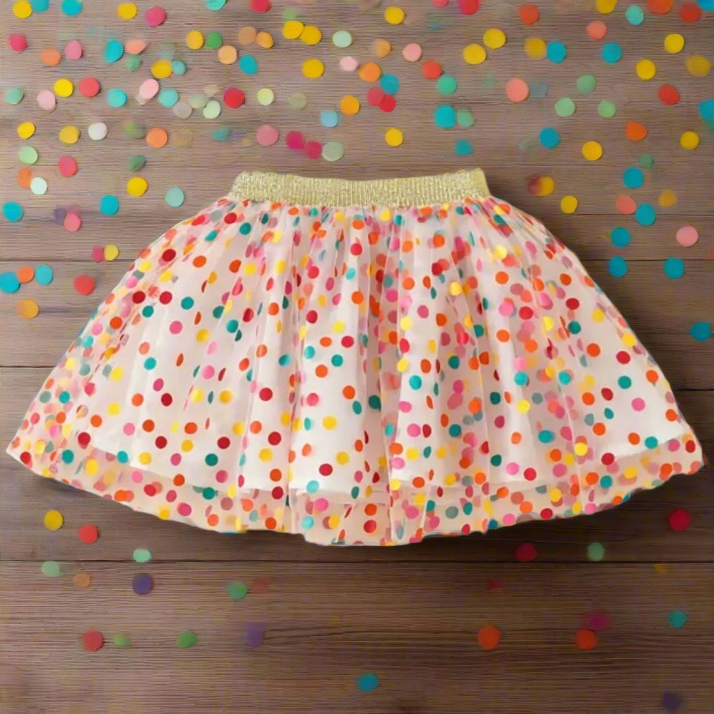 Girl's Colorful Polka Dot Skirt