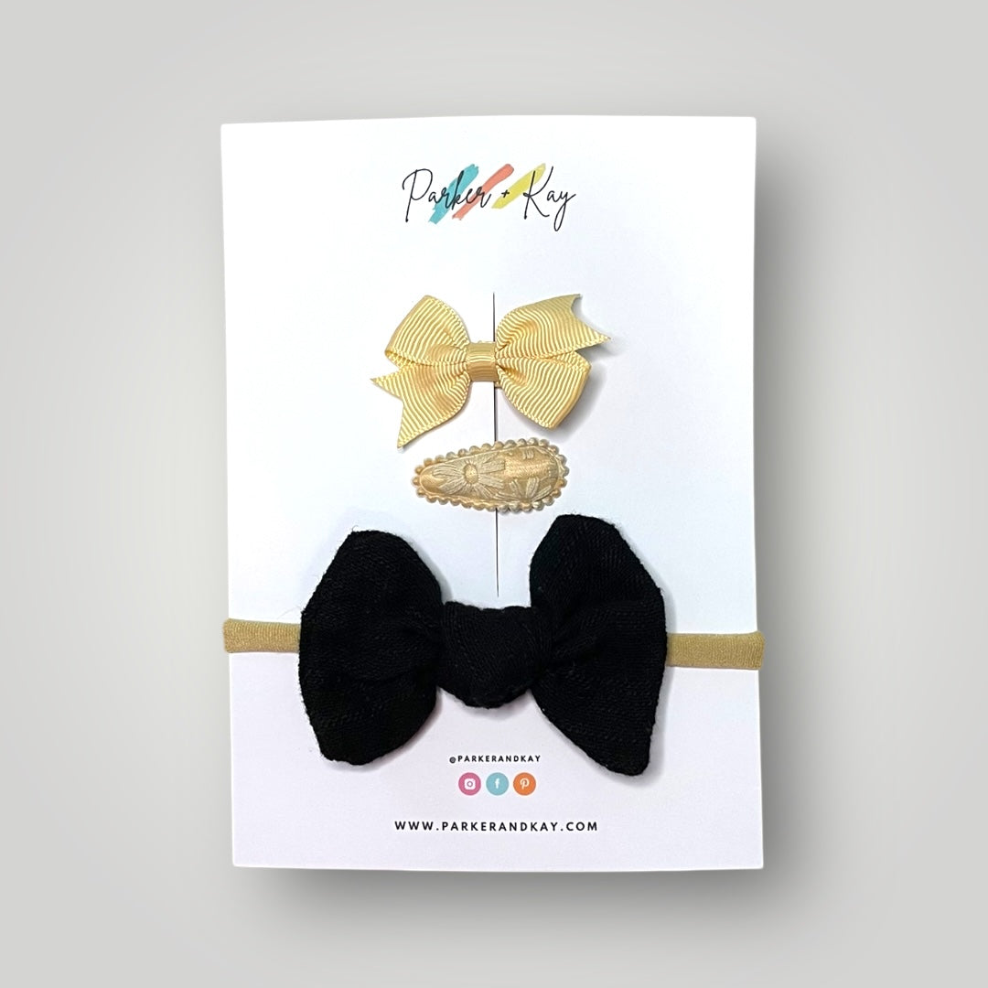 Knot Bow Headband and Clips Set