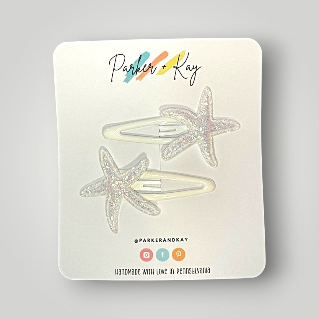 Shimmering Starfish Snap Clips