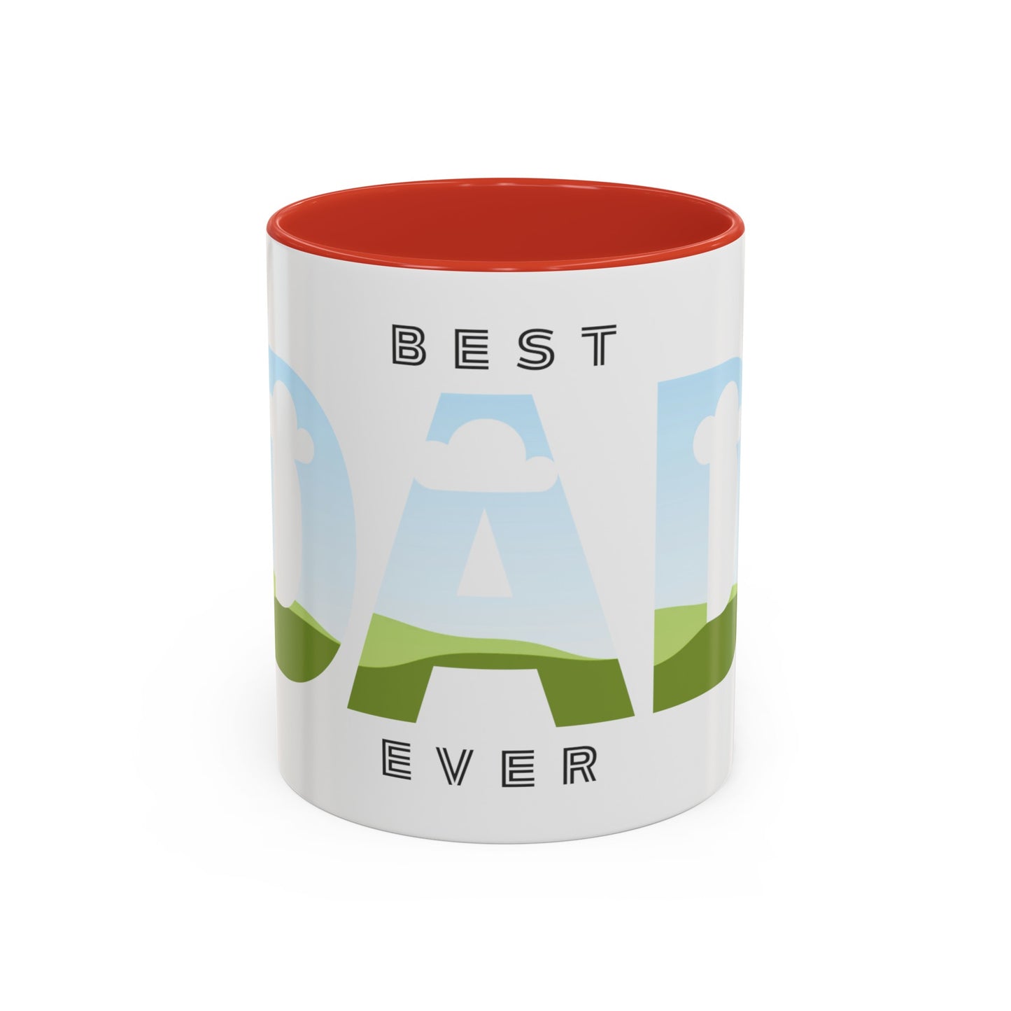 BEST DAD EVER Personalized Accent Coffee Mug (11, 15oz)