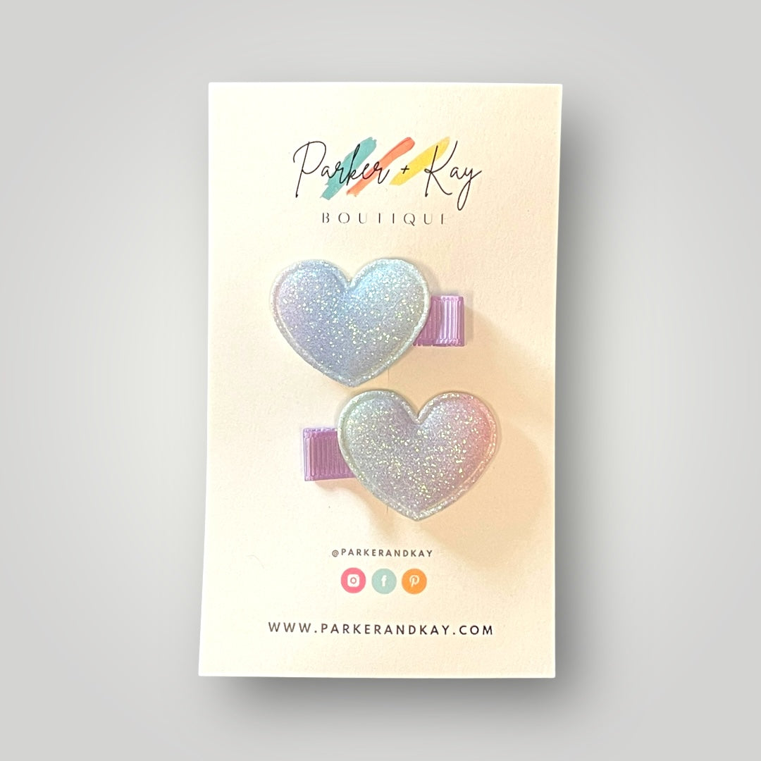 Unicorn Heart Hair Clips