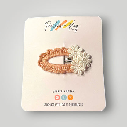 Sweet Blooms Crochet Snap Hair Clip