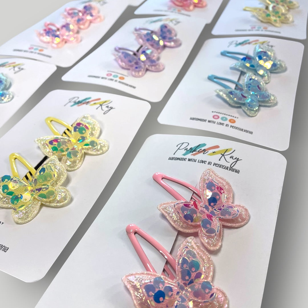 Stardust Butterfly Snap Clips
