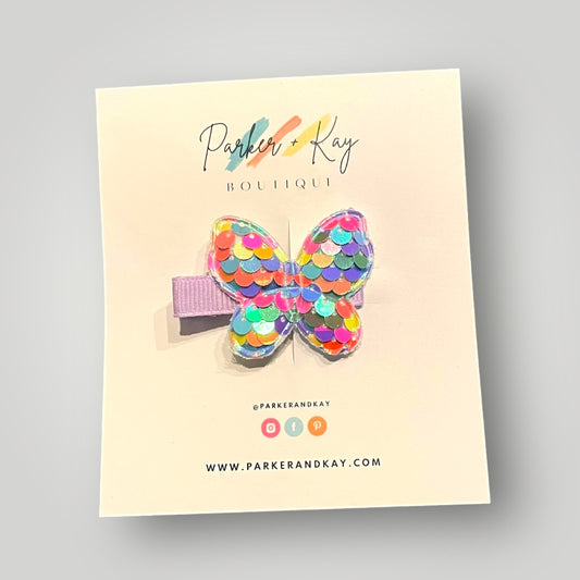 Sequin Butterfly Statement Clip