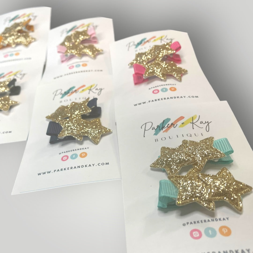 GEORGIE Glitter Stars Hair Clips