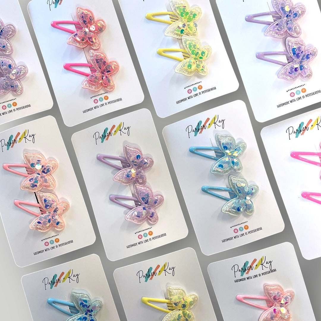 Stardust Butterfly Snap Clips