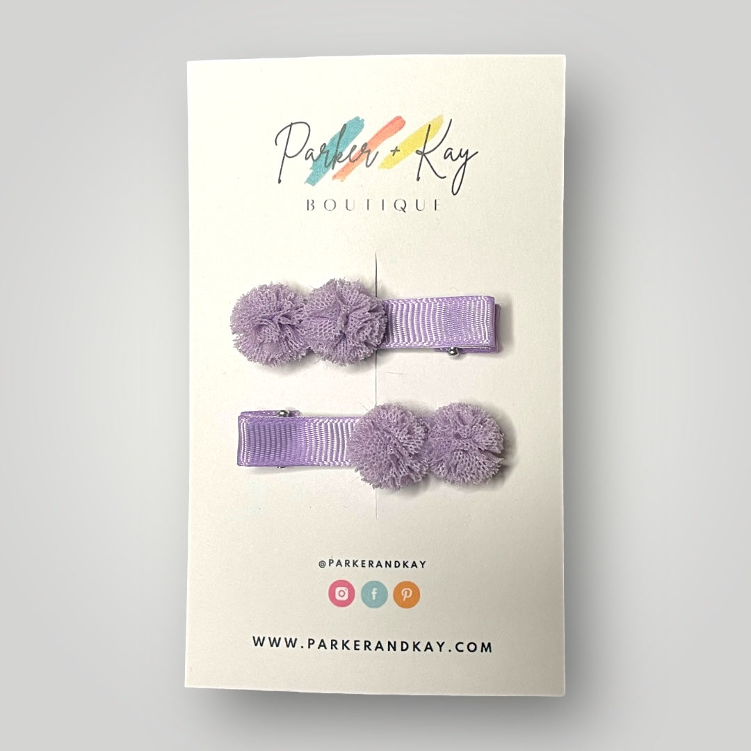 BRIANNA Pom Pom Hair Clips