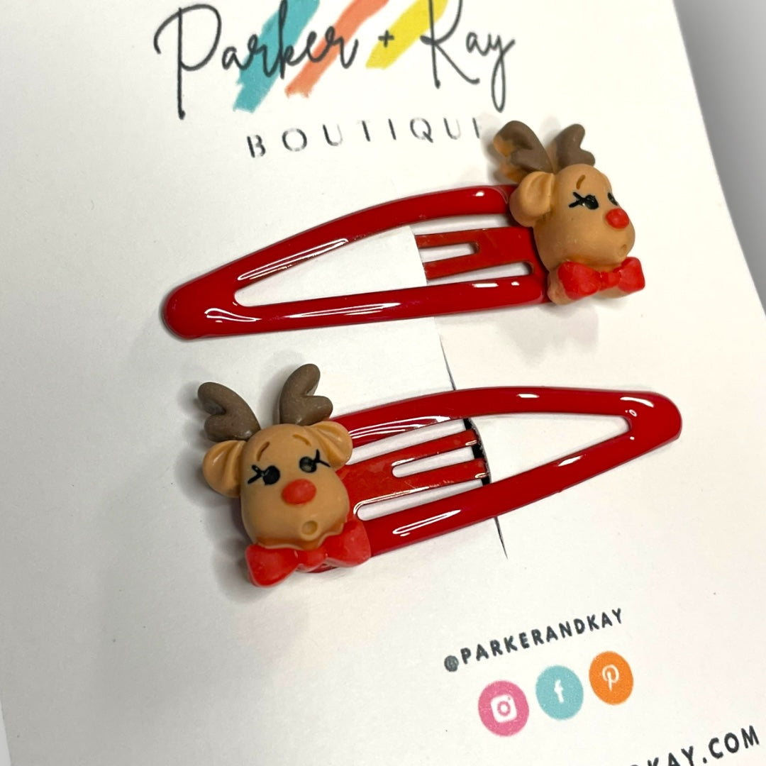 REINDEER Hair Clips