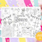 Baby in Bloom Baby Shower Activity Sheet for Kids