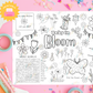 Baby in Bloom Baby Shower Activity Sheet for Kids
