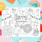 Berry Sweet One Birthday Activity Sheet for Kids