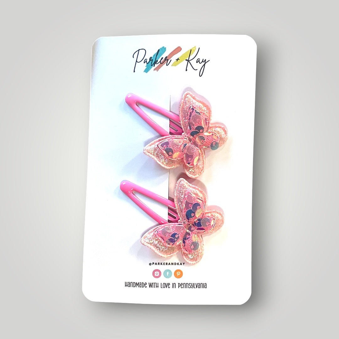 Stardust Butterfly Snap Clips