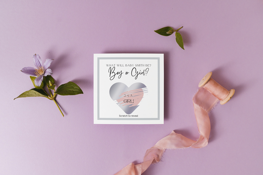 Classic Gender Reveal Scratch-off Card