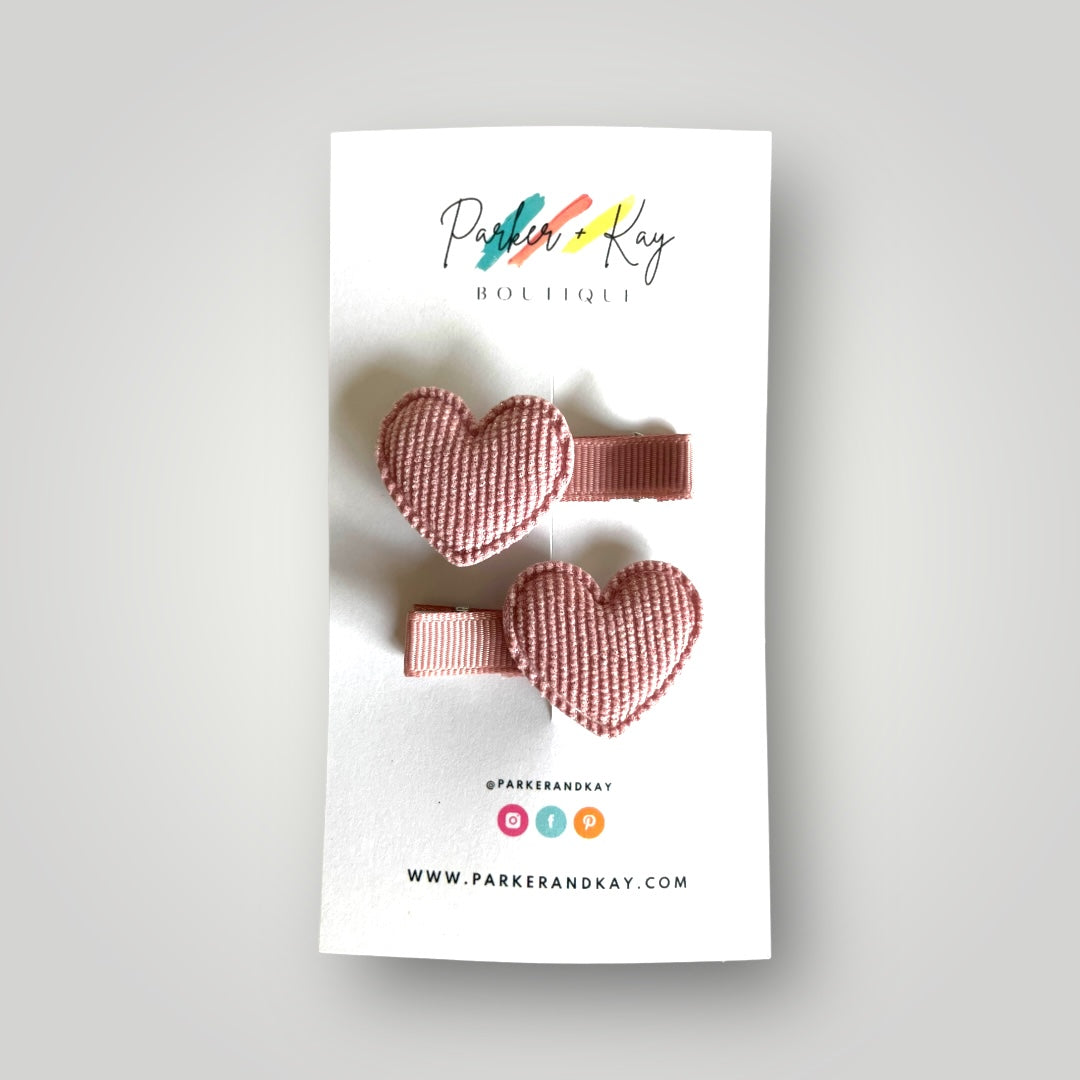 PATTY Textured Hearts Hair Clips