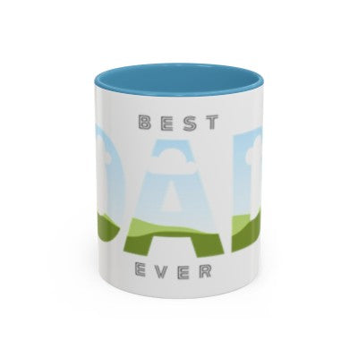 BEST DAD EVER Personalized Accent Coffee Mug (11, 15oz)