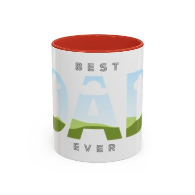 BEST DAD EVER Personalized Accent Coffee Mug (11, 15oz)