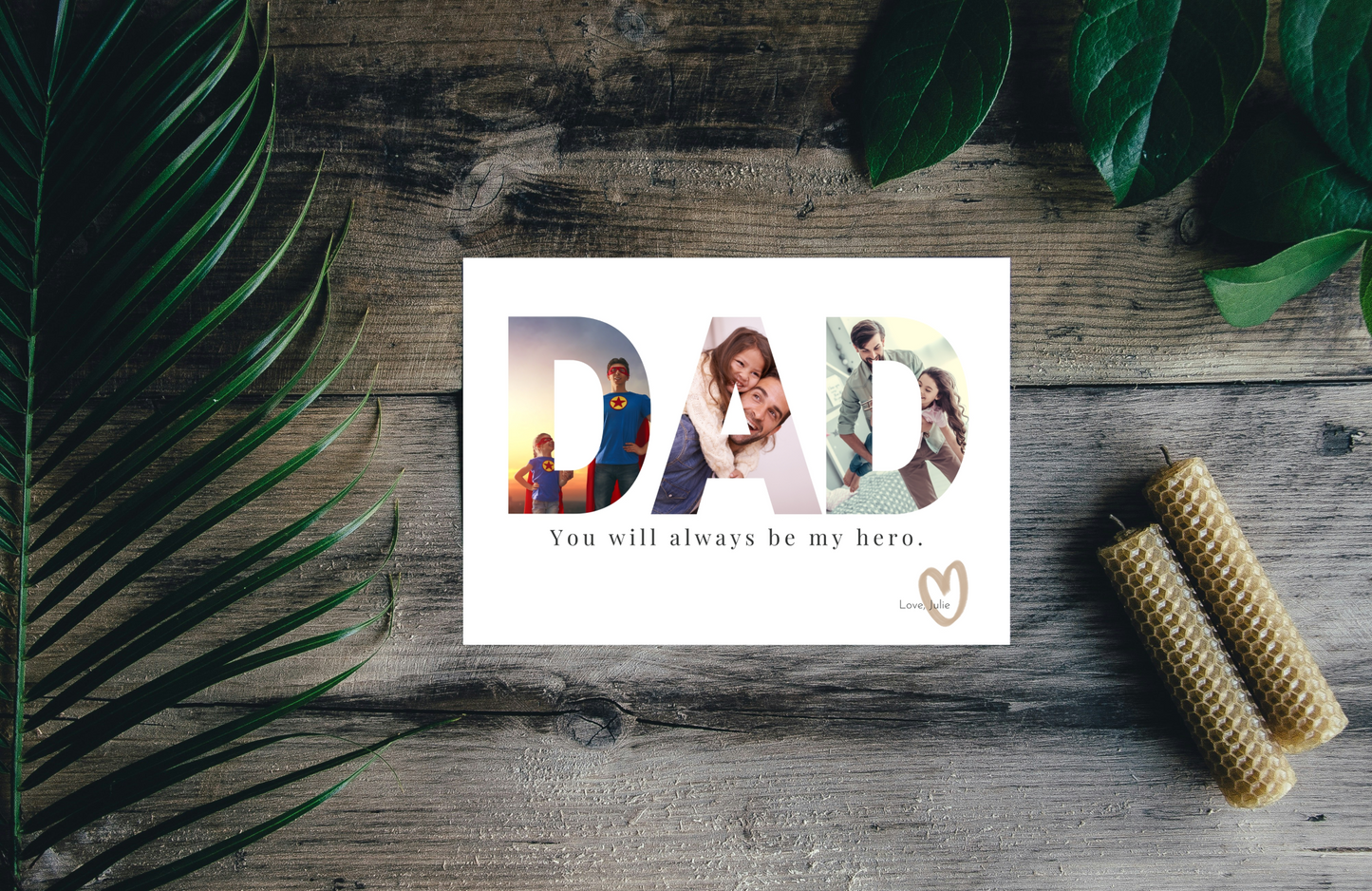 DAD ALWAYS MY HERO Photo Greeting Card