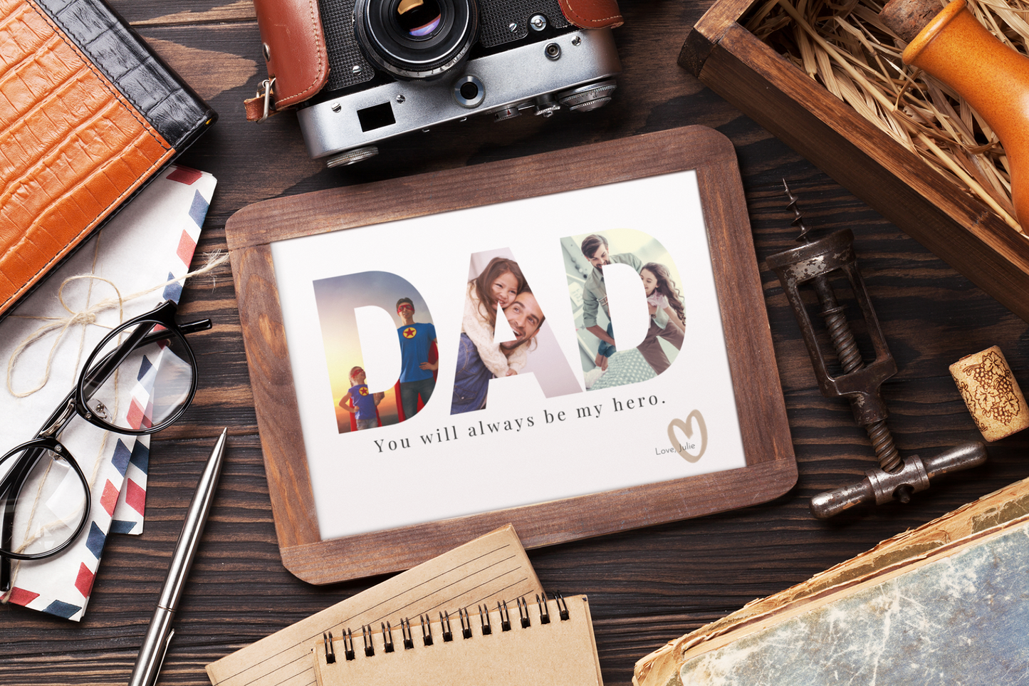 DAD ALWAYS MY HERO Photo Greeting Card