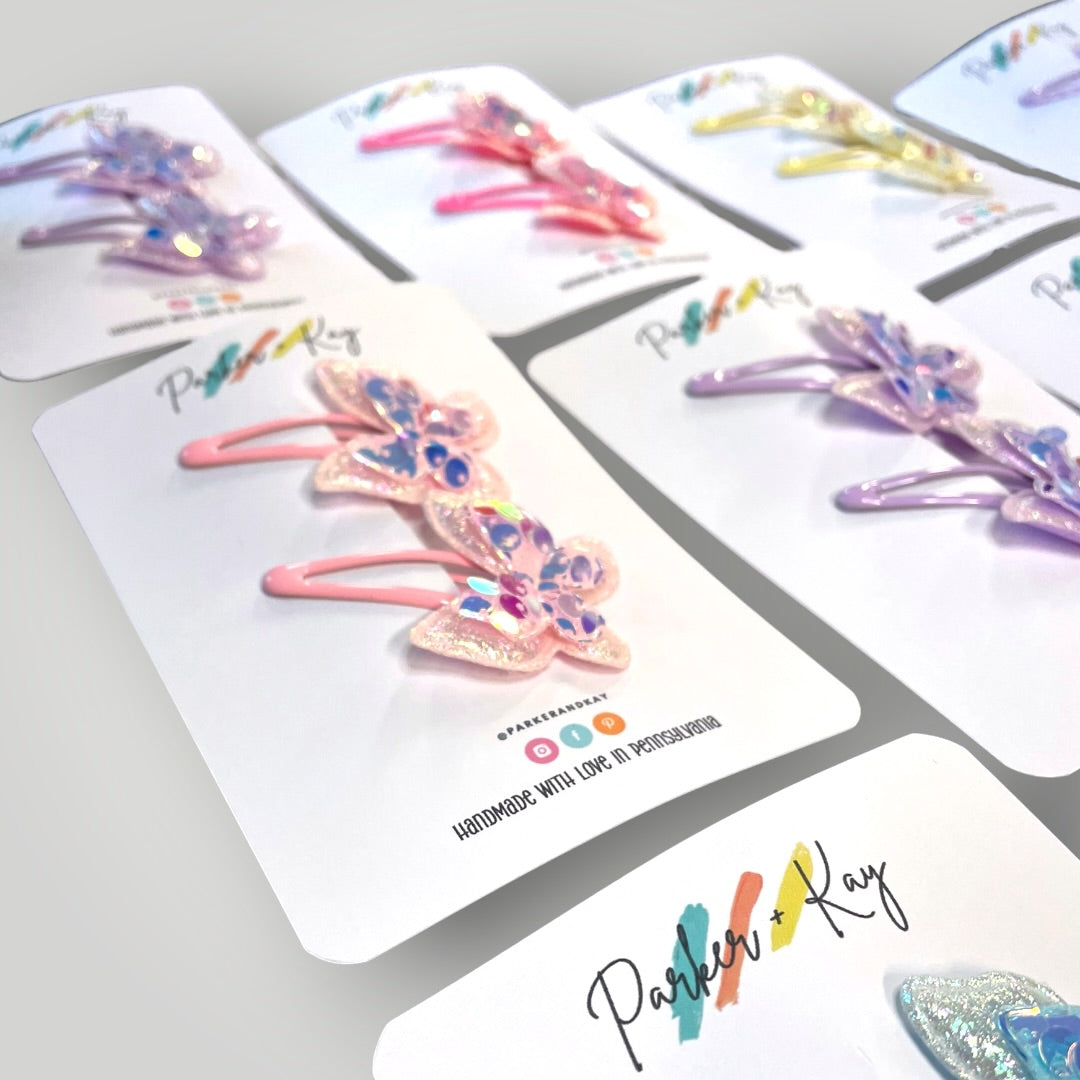 Stardust Butterfly Snap Clips