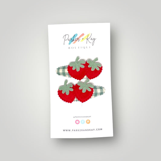 Soft Strawberries Hair Clips