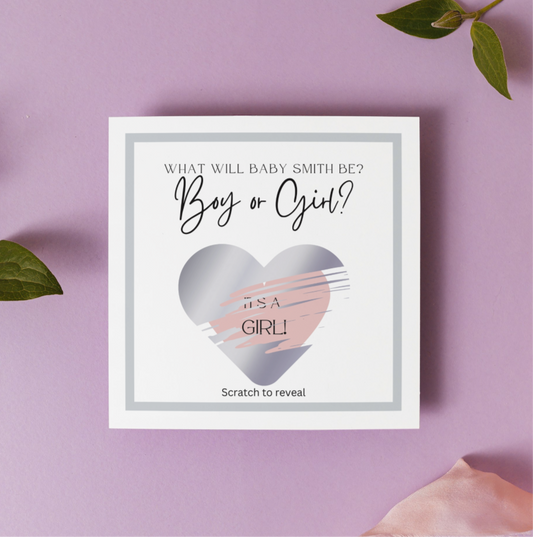 Classic Gender Reveal Scratch-off Card