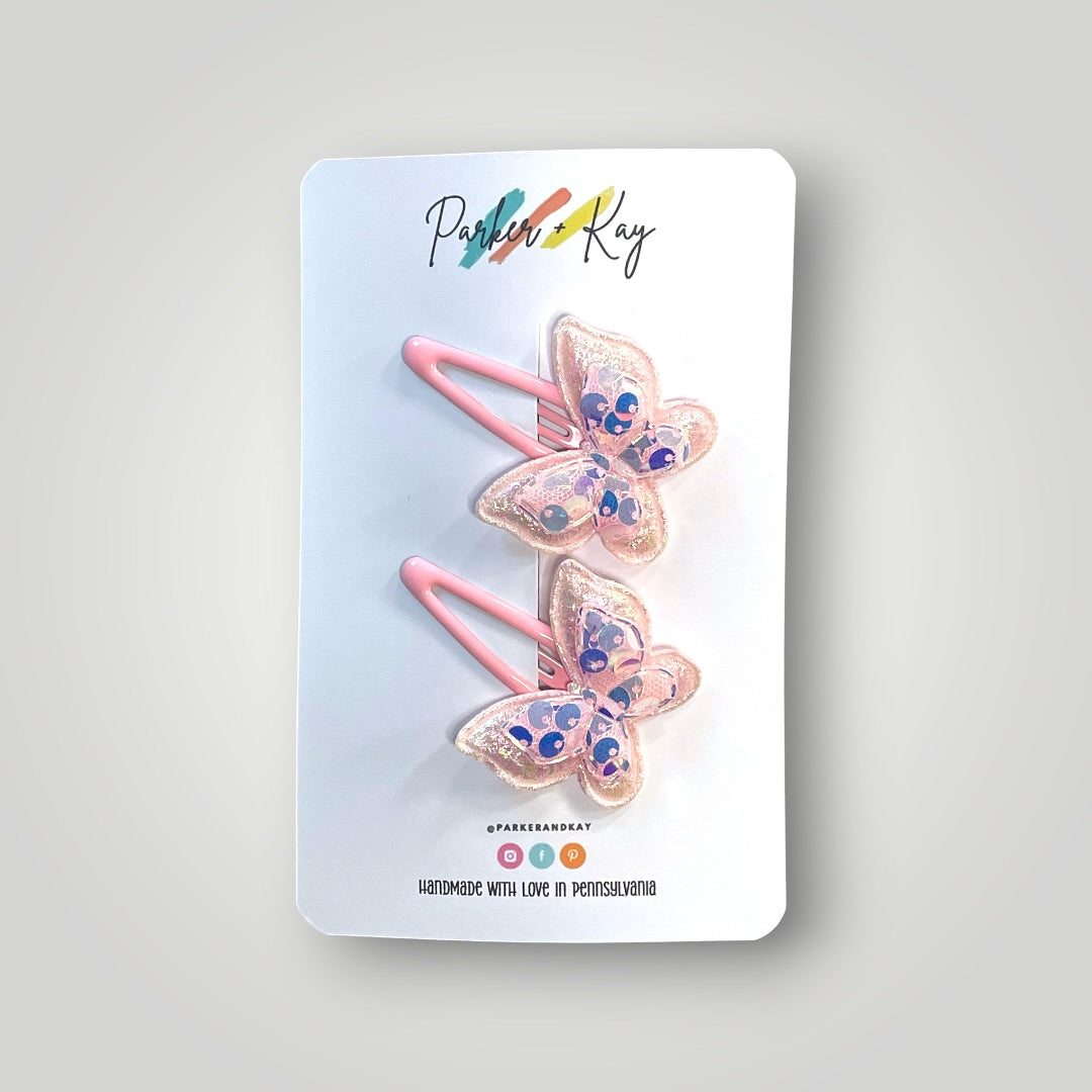 Stardust Butterfly Snap Clips