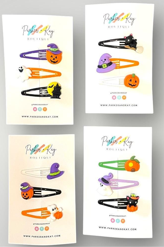 3-Piece Spooky Halloween Hair Clips Variety Set