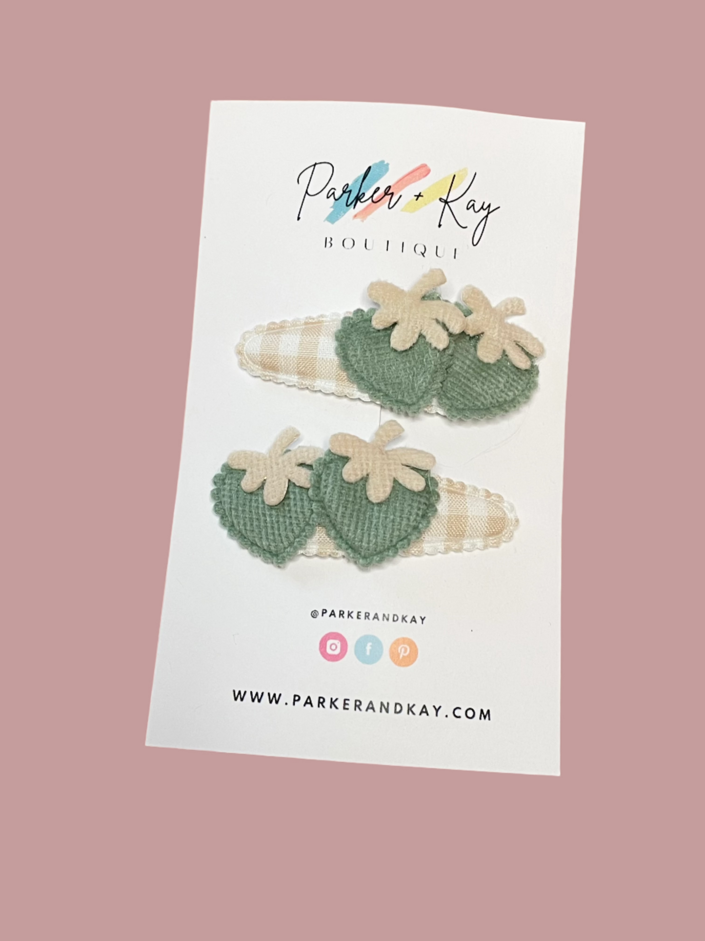 Soft Strawberries Hair Clips