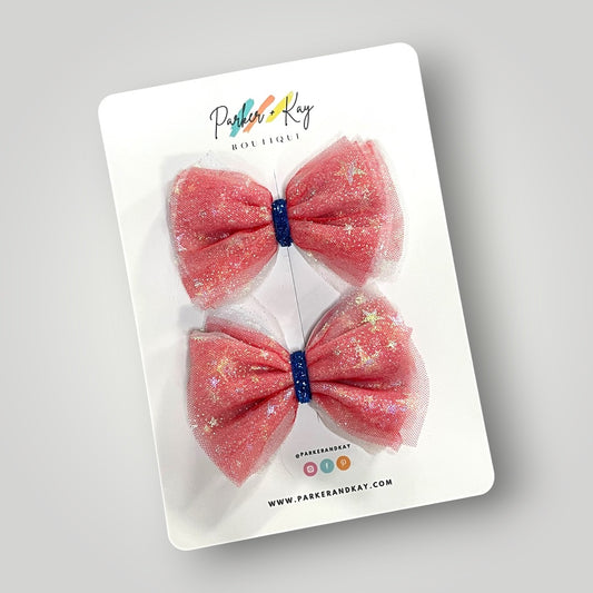 Firecracker Tulle Pigtail Bows