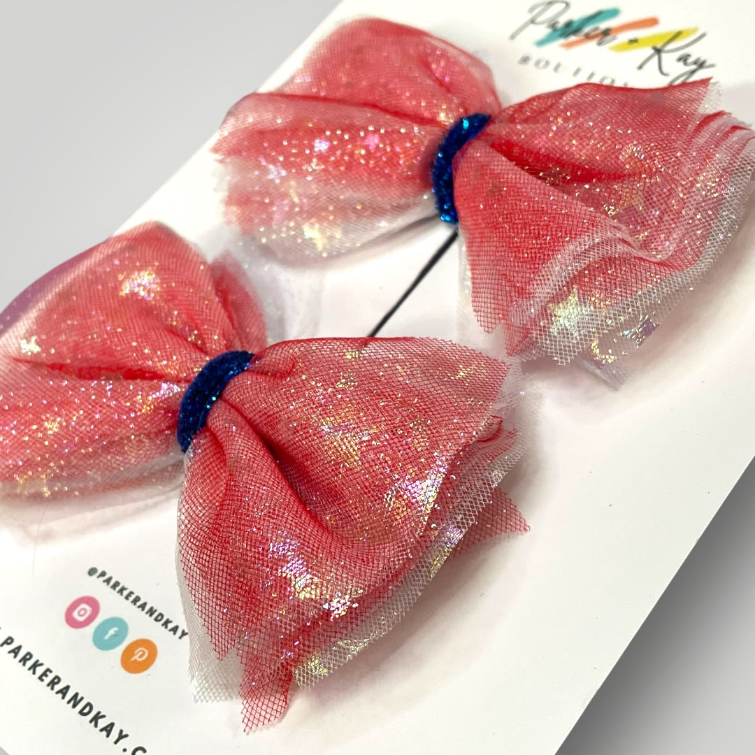 Firecracker Tulle Pigtail Bows
