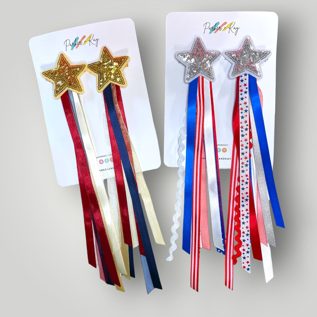 Star Spangled Strands Hair Clips