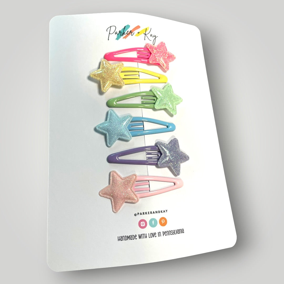Sparkling Stars Snap Clips